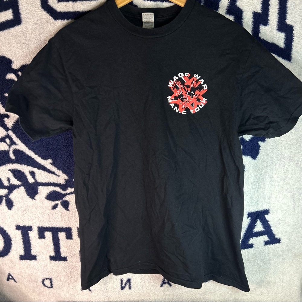 Wage War Manic Tour 2023 Tour T Shirt Medium Band Metal Graphic Tee Black Red